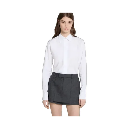 Cotton Poplin Shirt With Embroidery