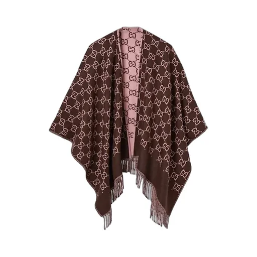 Gg Wool Jacquard Cape