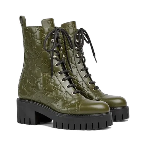 Lace-Up Ankle Boot With Gg