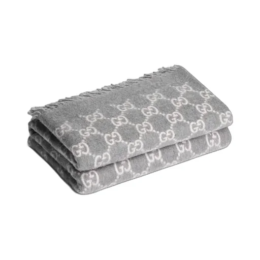 Reversible Gg Wool And Cashmere Blanket