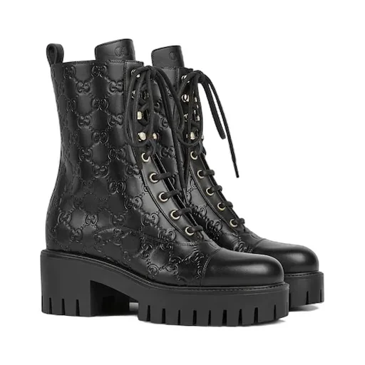 Lace-Up Ankle Boot With Gg