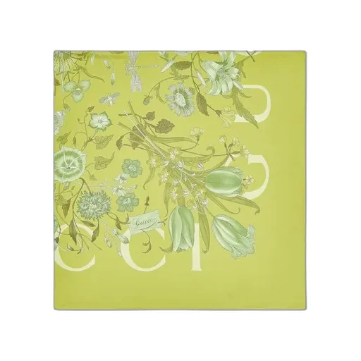 Printed Flora Silk Twill Carré