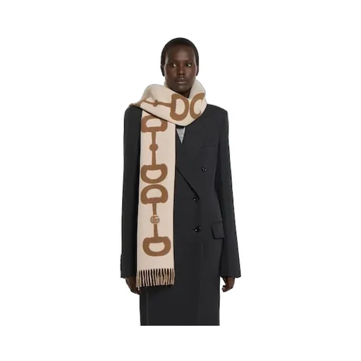 Wool Cashmere Scarf With Intarsia