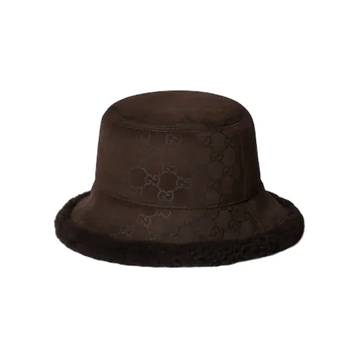 Gg Suede And Merino Wool Hat