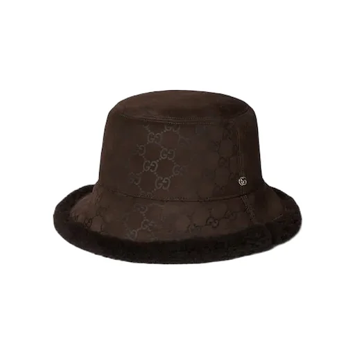 Gg Suede And Merino Wool Hat