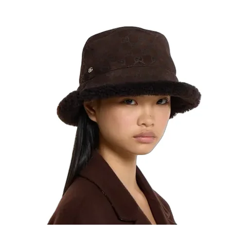 Gg Suede And Merino Wool Hat