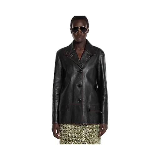 Soft Aged-Effect Leather Jacket