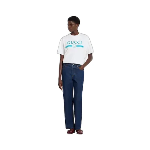 Soft Cotton Jersey T-Shirt With Print