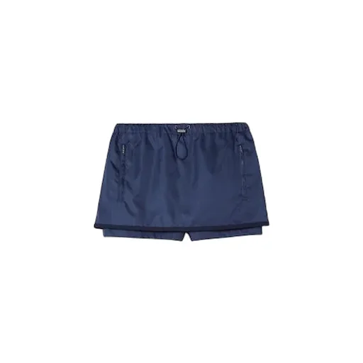 Gabardine Nylon Skort With Metal Logo
