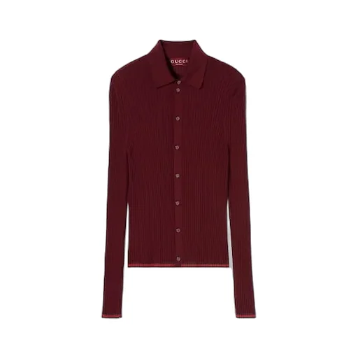 Fine Cashmere Silk Polo Shirt With Web