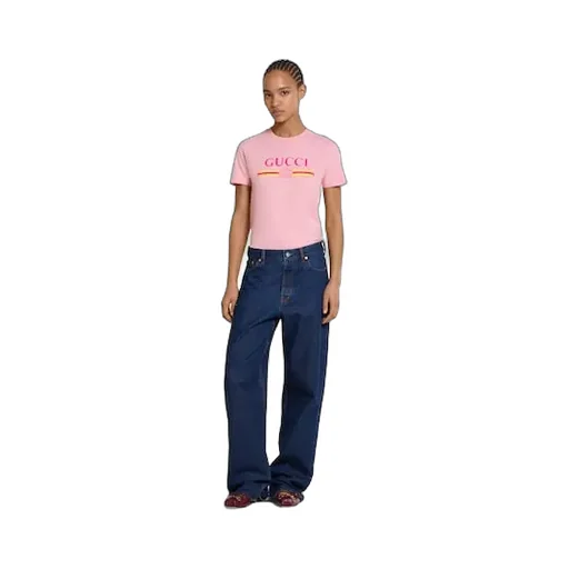 Cotton Jersey T-Shirt With Print