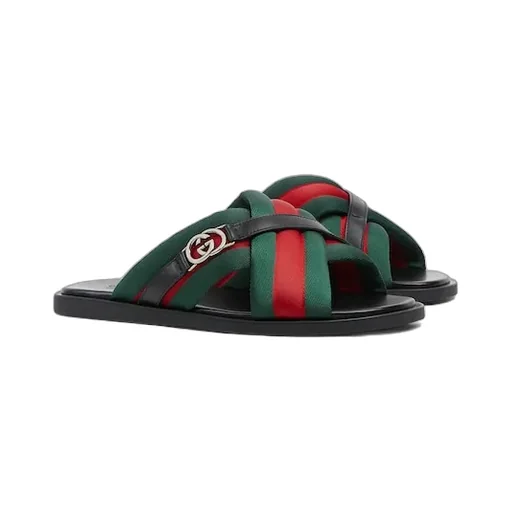 Web Sandal With Interlocking G