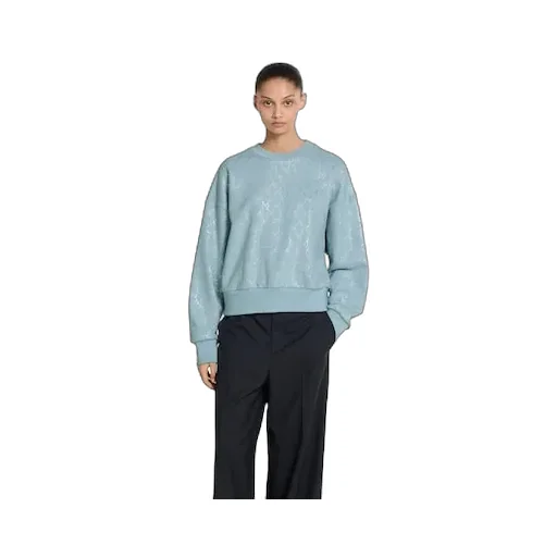 Cotton Jersey Sweatshirt With Crystals