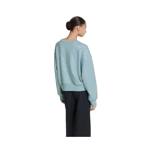 Cotton Jersey Sweatshirt With Crystals