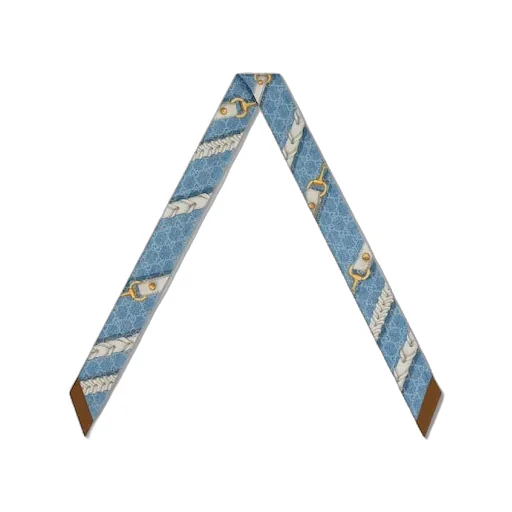 Printed Gg Silk Twill Ribbon