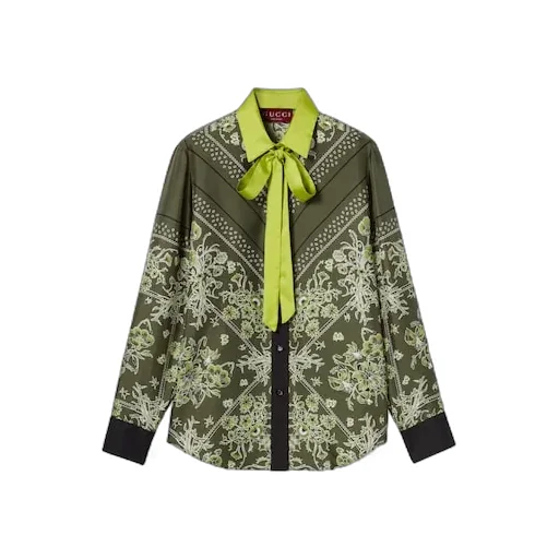 Printed Silk Twill Shirt