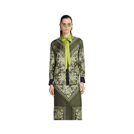 Printed Silk Twill Shirt