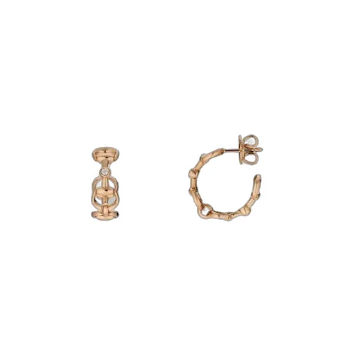 Gucci Horsebit Diamond 18K Hoop Earrings
