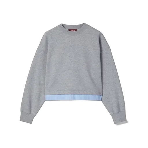 Cotton Jersey Sweatshirt With Embroidery