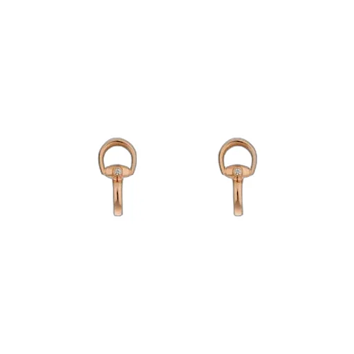 Gucci Horsebit Diamond 18K Stud Earrings