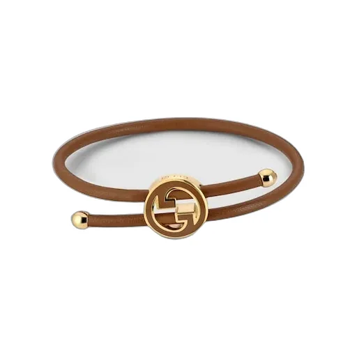 Bracelet With Enamel Round Interlocking G