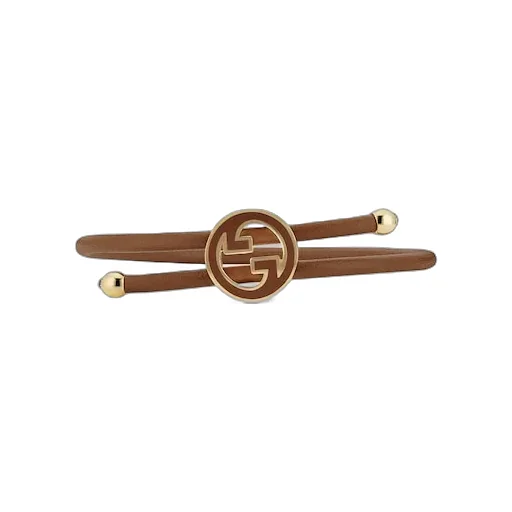 Bracelet With Enamel Round Interlocking G