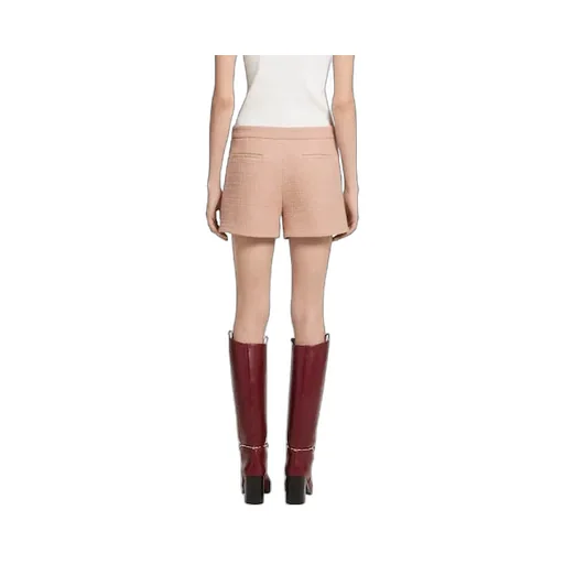Textured Wool Tweed Shorts