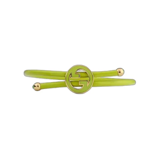 Bracelet With Enamel Round Interlocking G