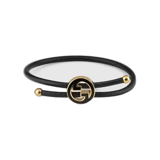 Bracelet With Enamel Round Interlocking G