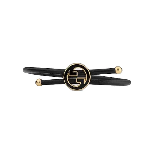 Bracelet With Enamel Round Interlocking G