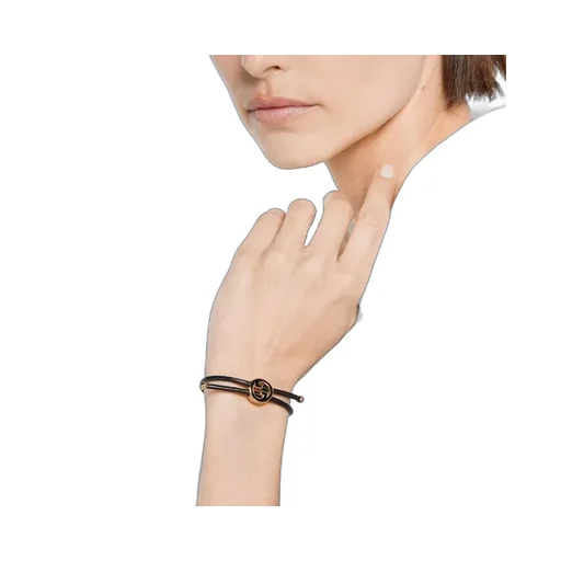 Bracelet With Enamel Round Interlocking G