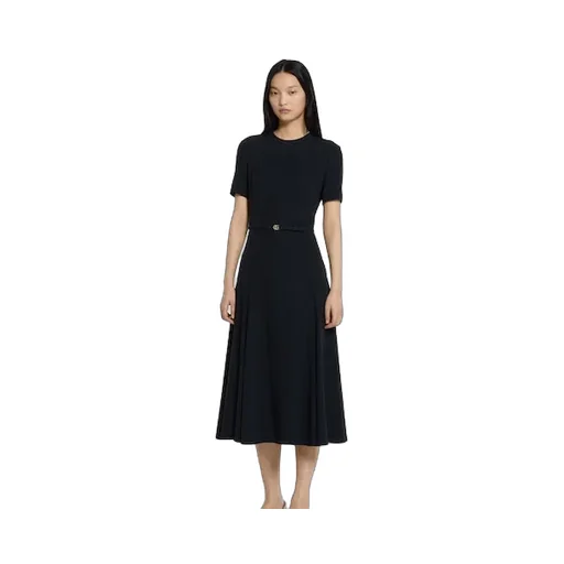 Satin Dress With Double G Belt