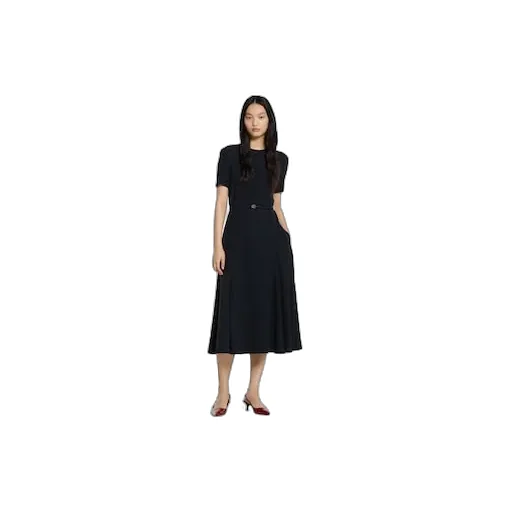 Satin Dress With Double G Belt