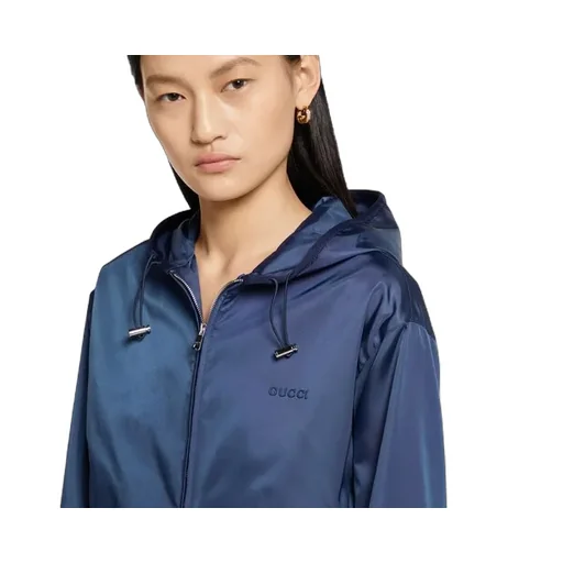 Gabardine Jacket With Metal Logo