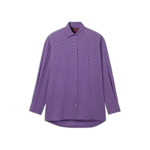 Gg Silk Jacquard Oversize Shirt