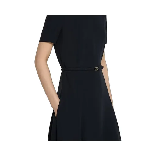 Satin Dress With Double G Belt