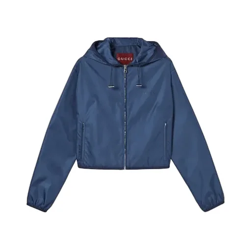 Gabardine Jacket With Metal Logo