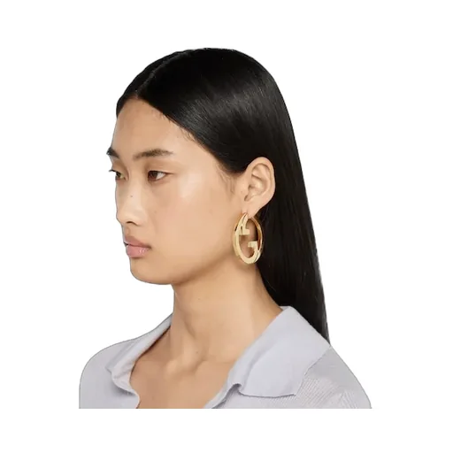 Gucci Blondie Cut-Out Hoop Earrings