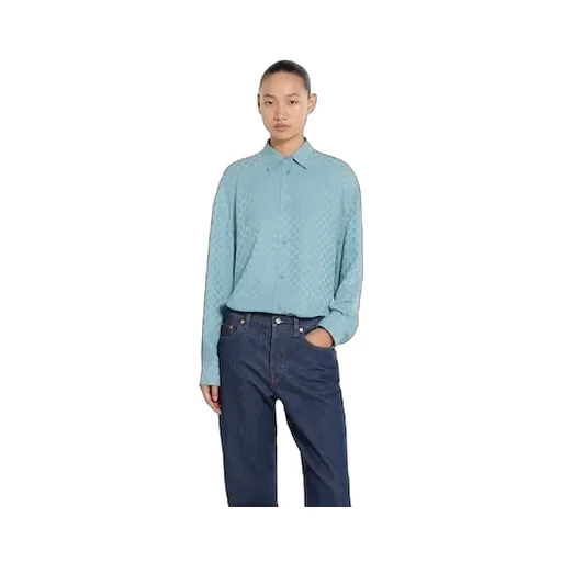 Gg Silk Jacquard Oversize Shirt