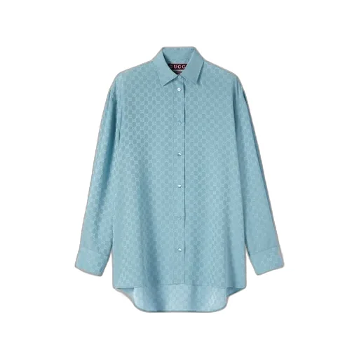 Gg Silk Jacquard Oversize Shirt