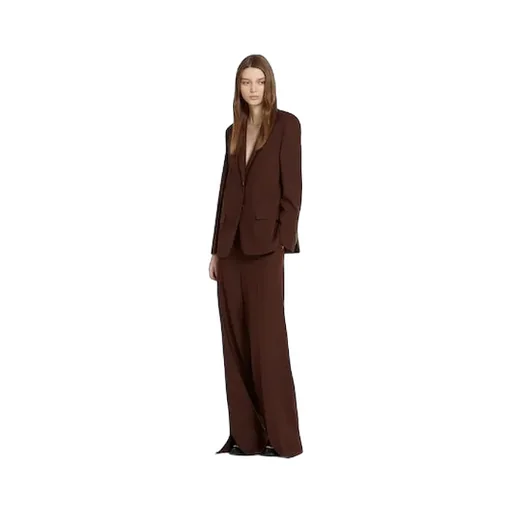 Stretch Wool Pants With Embroidery