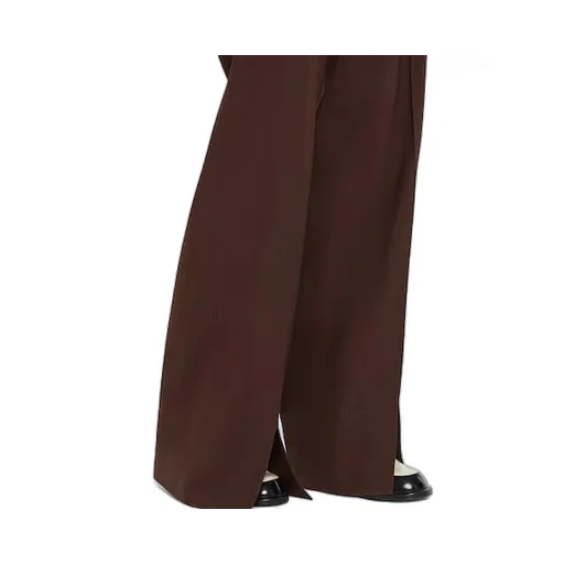Stretch Wool Pants With Embroidery