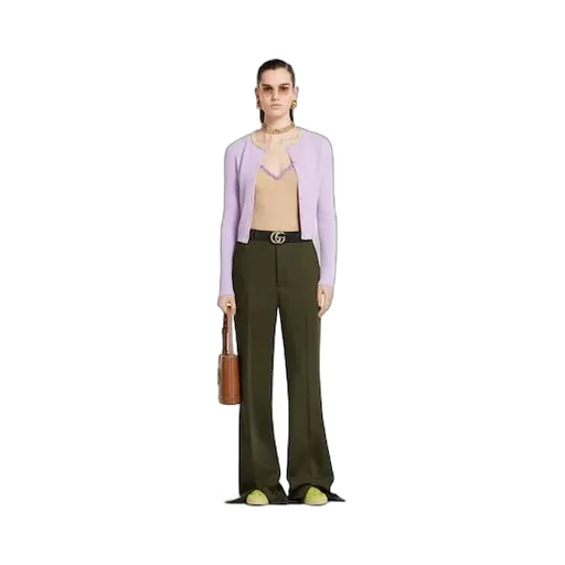 Wool Mohair Pants With Logo