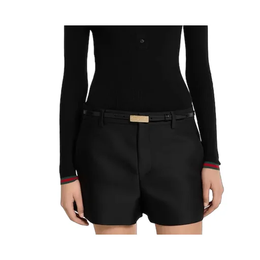 Thin Belt With Plaque Buckle