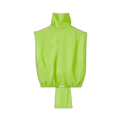 Self-Tie Neck Bow Viscose Twill Top