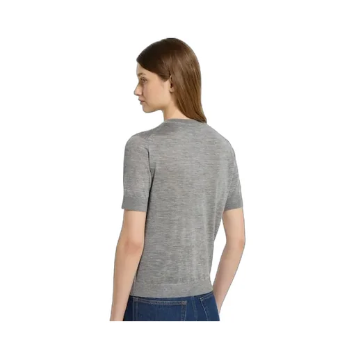 Cashmere Silk Top With Intarsia