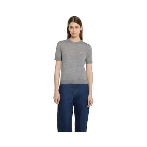 Cashmere Silk Top With Intarsia