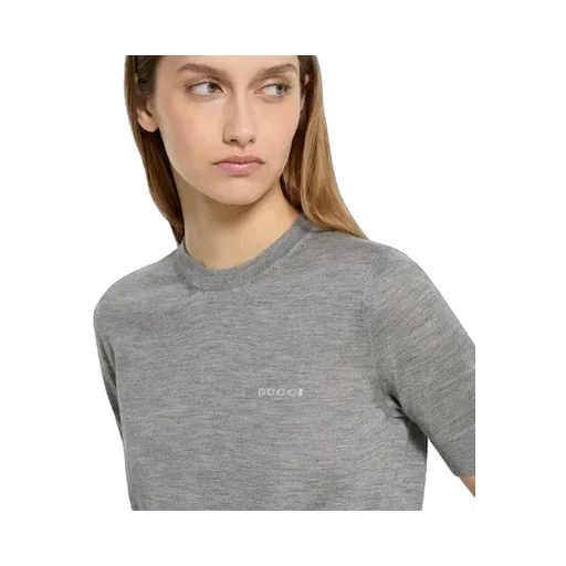 Cashmere Silk Top With Intarsia