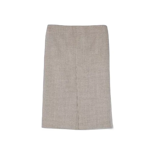 Gingham Wool Skirt With Embroidery