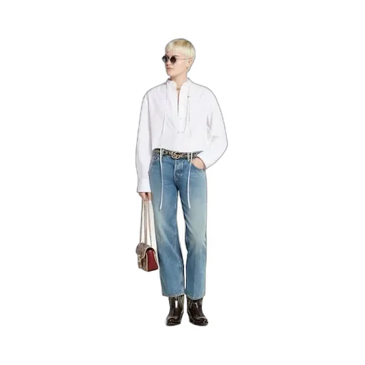 Cotton Poplin Shirt With Embroidery